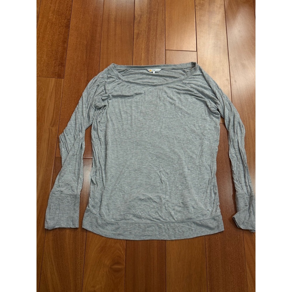 C&C Sport Gray Long Sleeve Top Women‎ Size L Casual Athletic Shirt